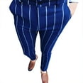 thumbnail image 2 of RKSTN Pants for Men Fall Striped Business Straight Pants Loose Trousers Straight Leg Pants, 2 of 4