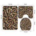 thumbnail image 3 of Dog Bones and Dog Footprints Bathroom Rugs Sets 3 Piece,Toilet Cover Set,Absorbent Non Slip Bathroom Mats Sets with U-Shaped Contour Rug Toilet Rug Set, 3 of 5