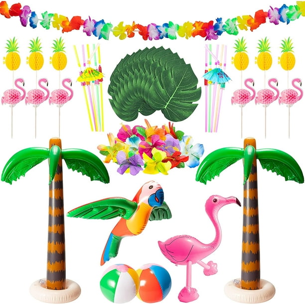 Lot de 55 jouets de fête hawaïenne comprenant 6 pcs palmier