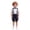 Dark Blue-C, variant on WhouRiu Boys Formal Outfits Short Sleeve Dress Shirts Suspender Pants Sets Kids Summer Party Clothes