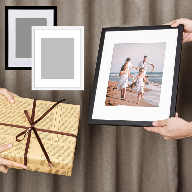 Jiaeri 8x10 Picture Frame for Wall or Tabletop Display - High Definition Glass, Spring Loaded Back, Easy to Open, Horizontal or Vertical Hanging, Black or White Photo Frame