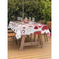 thumbnail image 2 of Outdoor Tablecloth with Umbrella Hole and Zipper, Red Valentine's Day Rectangle Table Cloth 60x84 Inch Waterproof Tablecloth, Love Heart Modern Art Watercolor Picnic Table Cover for Patio Camping, 2 of 7