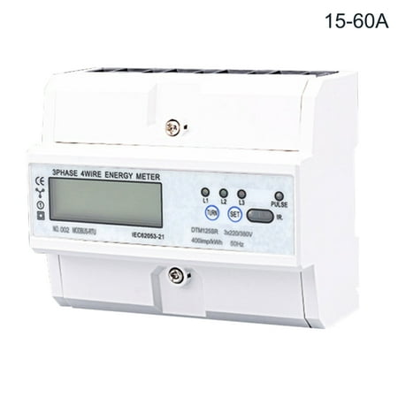 

Electronic Watt Power Consumption Energy Meter Digital Display 3 Phase 4 Wire DTM125SR New