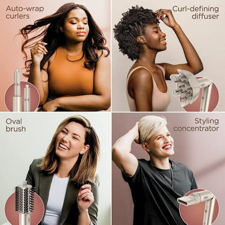 Shark - FlexStyle Air Styling & Drying System, Powerful Hair Blow Dryer and Multi-Styler - Stone Curly & Coily