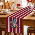 thumbnail image 5 of Patriotic Gnomes Table Runner 70 Inches, Independence 250 Memorial Red Striped Bed Runner Dresser Scarves Tabletop for Indoor Outdoor Parties/Ceremony/Banquet, 13" x 70", 5 of 9