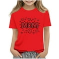 thumbnail image 2 of Frwgonr Girls T-shirts Mother's Day Shirts for Girls Kids T-Shirts Tees Summer Tops 2T-13, Red, 2 of 6