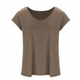 thumbnail image 4 of loopsun Womens Tops,Womens Plus Size Tops,Womens Solid Color Cap Sleeve Blouses T-Shirt Casual Loose Basic Shirts Tank Tops Brown XXXXL, 4 of 6