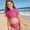 Hot Pink, variant on Tween Two Piece Swimsuits Short Sleeve Crop Top Girls Swim Suits with Chest Pad Bathing Suit Tween 11-12 Years