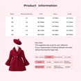 thumbnail image 7 of iEFiEL Baby Girls Warm Woolen Blend Coat Toddlers Furry Collar Long Sleeve Windproof Jacket Outerwear with Hat Hot Pink 3-4, 7 of 7