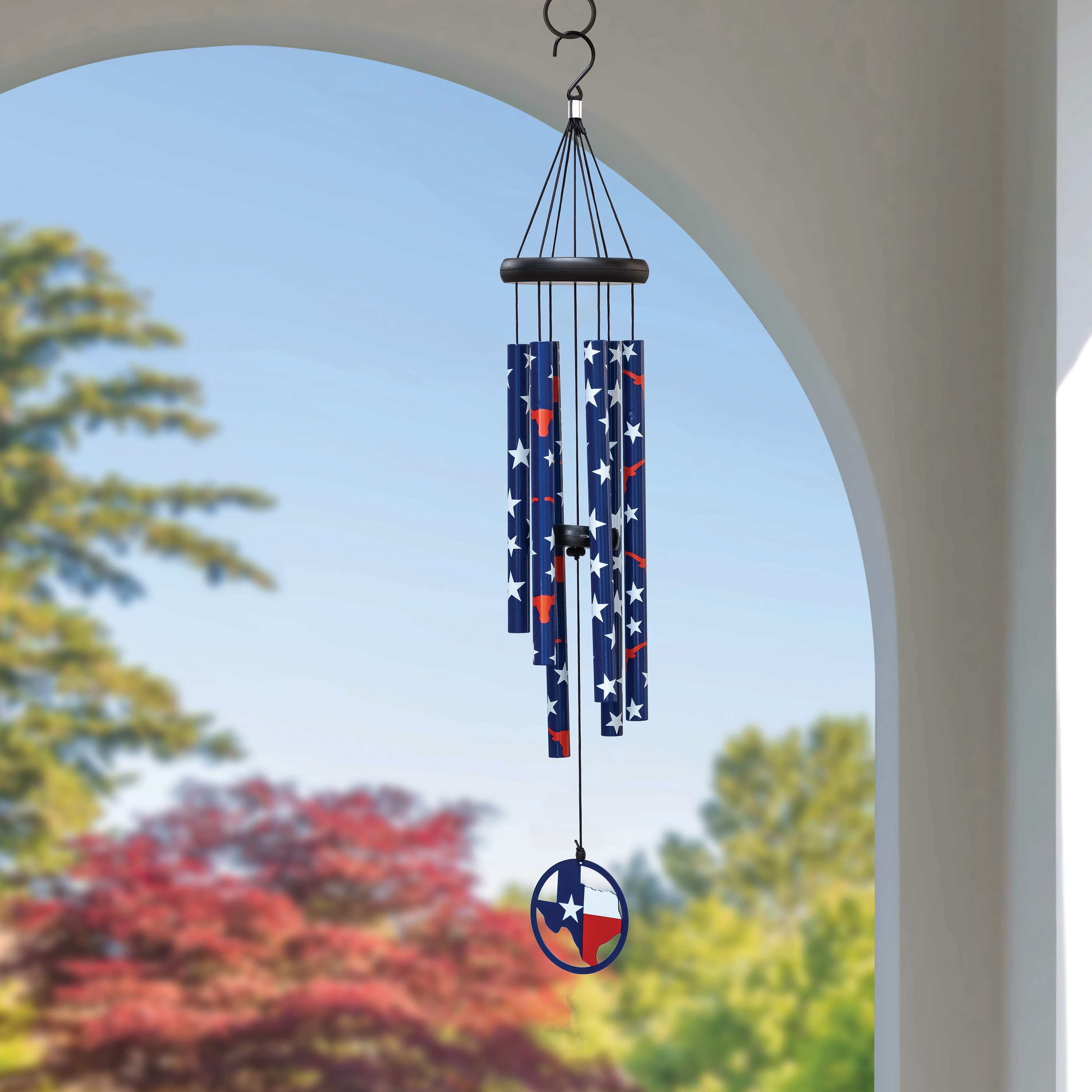 Mainstays Metal Texas Printed Outdoor Wind Chime, Weather-Resistant