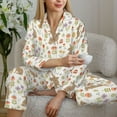 thumbnail image 4 of Goofa Happy Easter Printed Women’s 2 Piece Pajama Set Super,Pajamas Women's Long Sleeve Sleepwear Soft Button Down Loungewear Pjs Lounge Set Nightwear-XX-Large, 4 of 9
