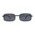 thumbnail image 2 of Mens Classic Narrow Rectangle Metal Rim Dad Sunglasses All Black, 2 of 4