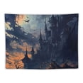 thumbnail image 5 of Orinice Bats Full Moon Tapestry Wall Hanging Unique Style Graphic Tapestries Home Decor for Living Room Bedroom Dorm Halloween Wall Art 50x40inch, 5 of 6