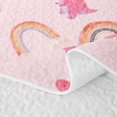 thumbnail image 5 of Erosebridal Kawaii Rainbow Quilt King, Cute Flamingo King Coverlet Set, Pink Reversible, Pale Pink, 3-Piece (1 Bedspread and 2 Pillowcases), 5 of 7