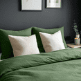 thumbnail image 4 of Forest Green Washed Linen Duvet Cover Set - Single, Twin, Twin XL, Full/Double,, 4 of 7
