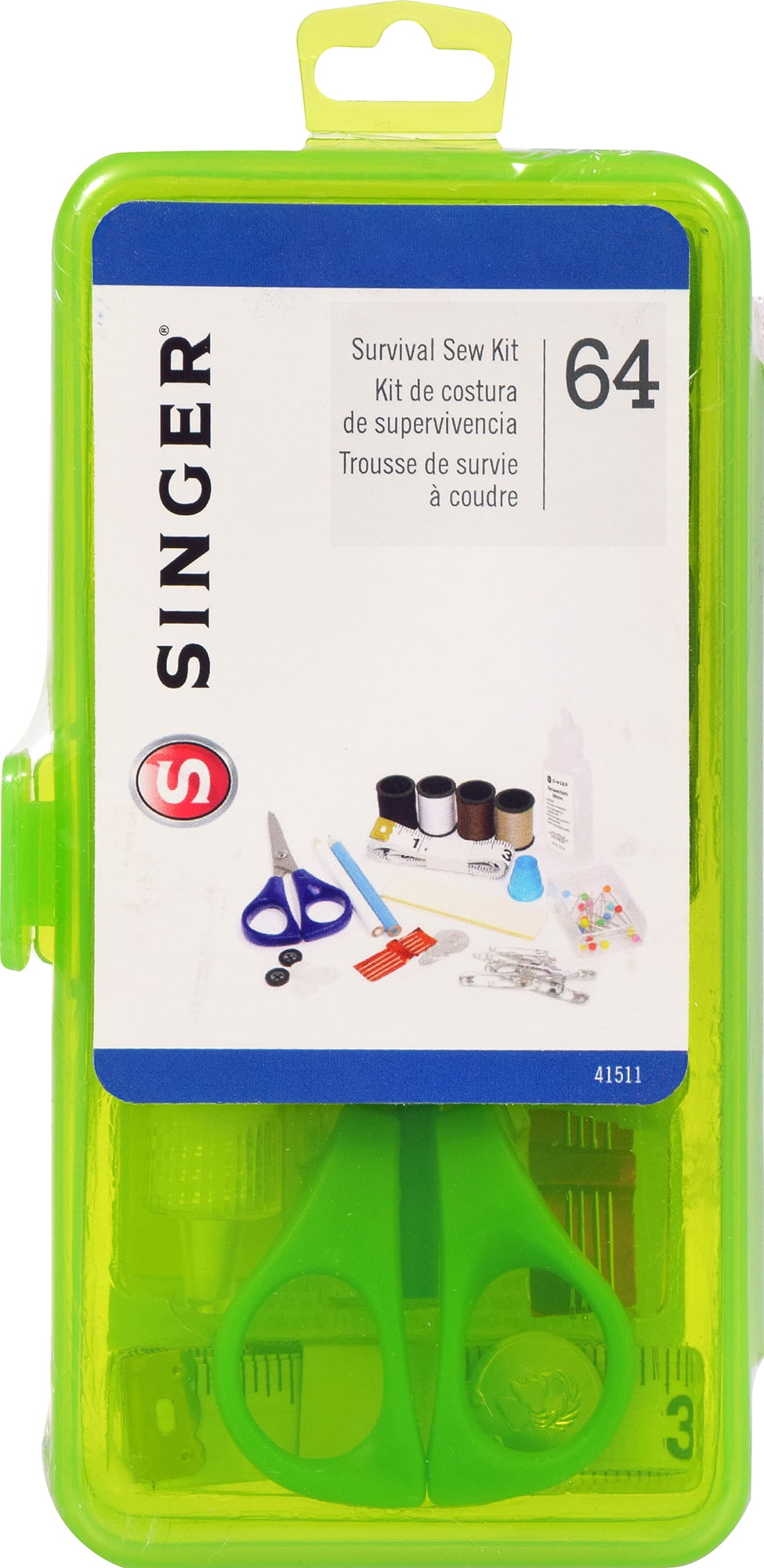 SINGER Survival Sew Kit, 64 Pieces, Assorted Colors