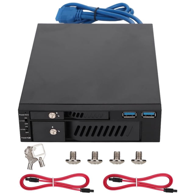 Disco Duro Extractor Box 2.5/3.5 Pulgadas Sata/Ssd Dual Hdd Enclosure Rack Case Caja De Extracción De Disco Duro Speravity EL007776-00
