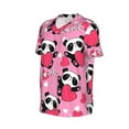 thumbnail image 6 of Fotbe Panda Heart Valentine Pink Baseball Jersey Shirt for Men and Women, Casual Short Sleeves Button Down T-Shirt-3X-Large, 6 of 9