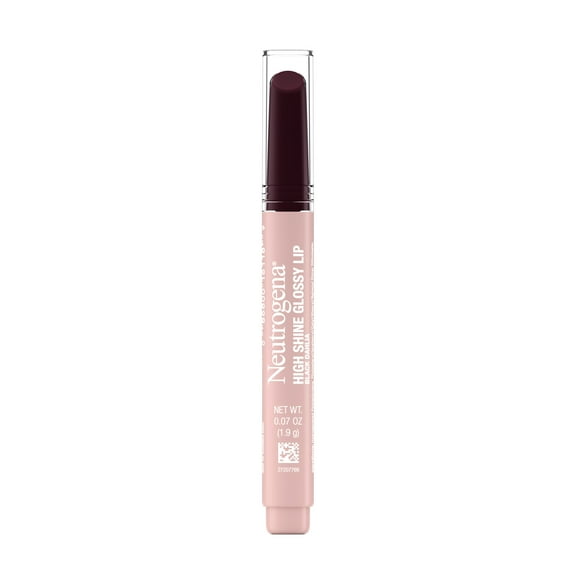Neutrogena High Shine Glossy Lip with Vitamin E, Lip Gloss Makeup, Black Dahlia, 0.07 oz