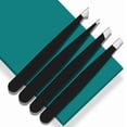 thumbnail image 3 of Juego de Pinzas - Pinzas Profesionales de Acero Inoxidable para Cejas - Gran Precisión para Depilación de Vello Facial, Astillas y Encarnados (Negro), 3 of 5