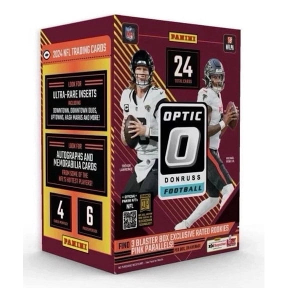 2024 Panini NFL Optic Donruss Football Trading Card Blaster Box - Pink Parallels