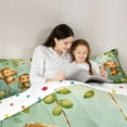thumbnail image 5 of Feelyou Kawaii Monkey Animal Twin Comforter Sets, Green Leaf Plant Bedding Set, 2 Pieces, 5 of 8