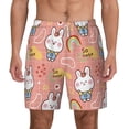 thumbnail image 2 of Picia Rabbit So Cute pattern Mens Swim Trunks with Compression Liner Stretch Beach Shorts Quick Dry with Zipper Pockets No-Chafing Board Shorts-Medium, 2 of 9