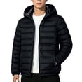 thumbnail image 2 of Goodtrade8 Zip up Hoodie Jacket for Men Big and Tall Puffer Jacket Casual Solid Color Long Sleeve Hooded Warm Winter Mens Coats, 2 of 9