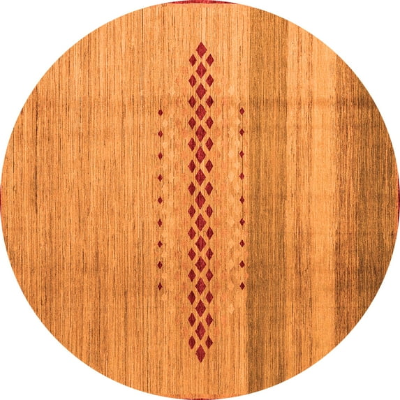 Ahgly Company Indoor Round Abstract Orange Modern Area Rugs, 5' Round