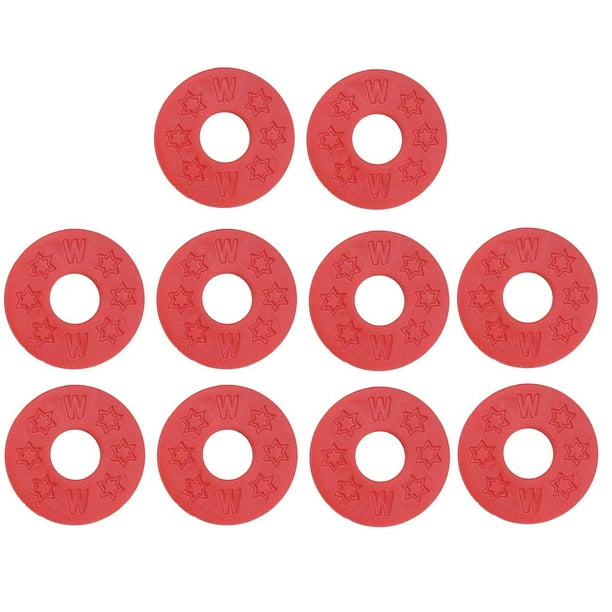 10 piezas de cerraduras de correa de guitarra, cerraduras de correa de silicona, bloques de correa de guitarra de goma rojo