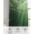 thumbnail image 6 of Dark Green Ocean Waves Sheer Curtains 63 Inch Length 2 Panels Set for Living Room/Bedroom, Summer Beach Coastal Abstract Kitchen Curtains Grommet Semi-Sheer Curtains Window Treatments 42"x63"x2, 6 of 7