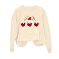 thumbnail image 6 of Mifsaly Christmas Vintage Crewneck Sweatshirt Women Xmas Red Wine Cups Graphic Loose Tops Pullover Long Sleeve Trendy Festival Blouse Holiday Party Shirts 2025, 6 of 7