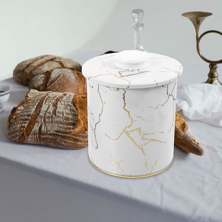 Kitandove Iron Bread Box Countertop Bread Box White 2Pcs 6.5x5.9x5.9In