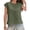 Army green, variant on Summer Solid Color Women Cap Sleeve Crew Neck Casual Shirt Tops