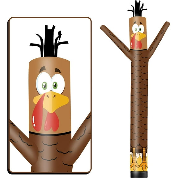 Turkey Inflatable Tube Man Wacky Wavy Dancing Guy for Outdoor Decoration Advertising Business Promotion - Thanksgiving Day Theme (Blower Not Included)