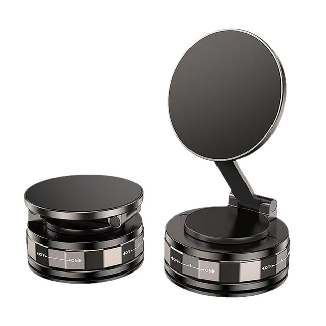 Vacuum Car Phone Holder - Foldable Suction Cup Mount, 360° Adjustable for Cars, Mirrors & Smooth Surfaces