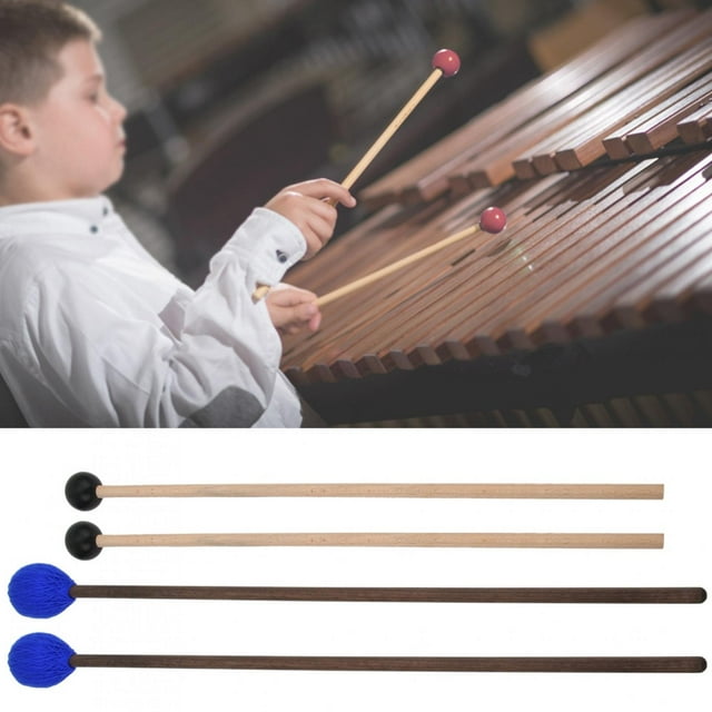 Percussion Soft Sound Marimba Sticks, Rubber Mallet, 4pcs Marimba Mallet, Percussion Bell For Music Play