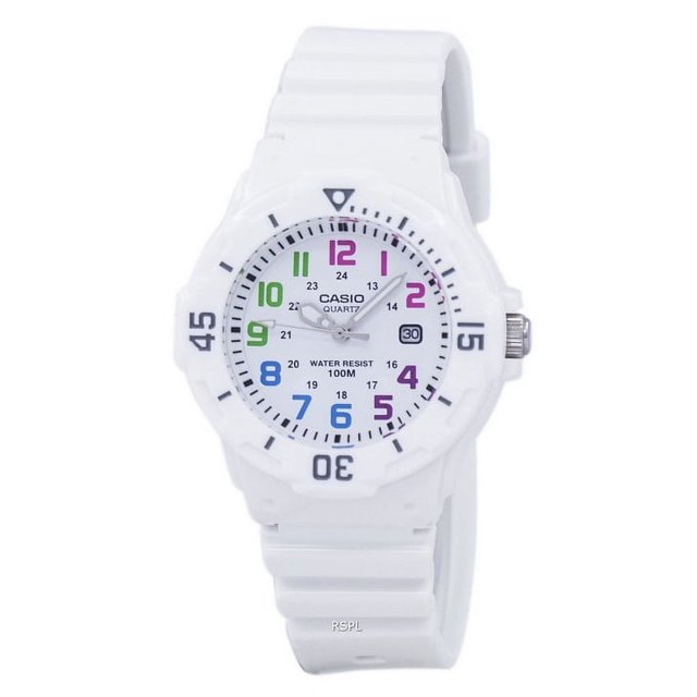 Casio Reloj Enticer Analógico con Esfera Blanca LRW-200H-7BVDF para Mujer.