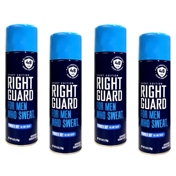 Right Guard Aerosol Sport Powder Dry Antiperspirant, 6 oz (Pack of 4)