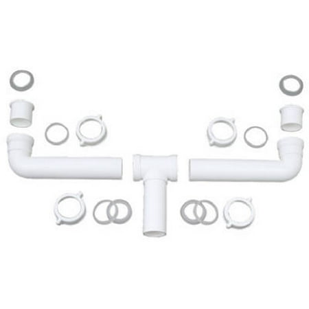 Urostomy Drain Tube Adapter - Plumb Shop Div Brasscraft 622-589 1-1/2-Inch O.D. Tube Slip Joint Plastic 2 Bowl Center Outlet Drain For Kitchen Sink