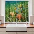 thumbnail image 2 of Ambesonne Starfish Kitchen Curtains, Underwater Life, 55"x39", Multicolor, 2 of 3