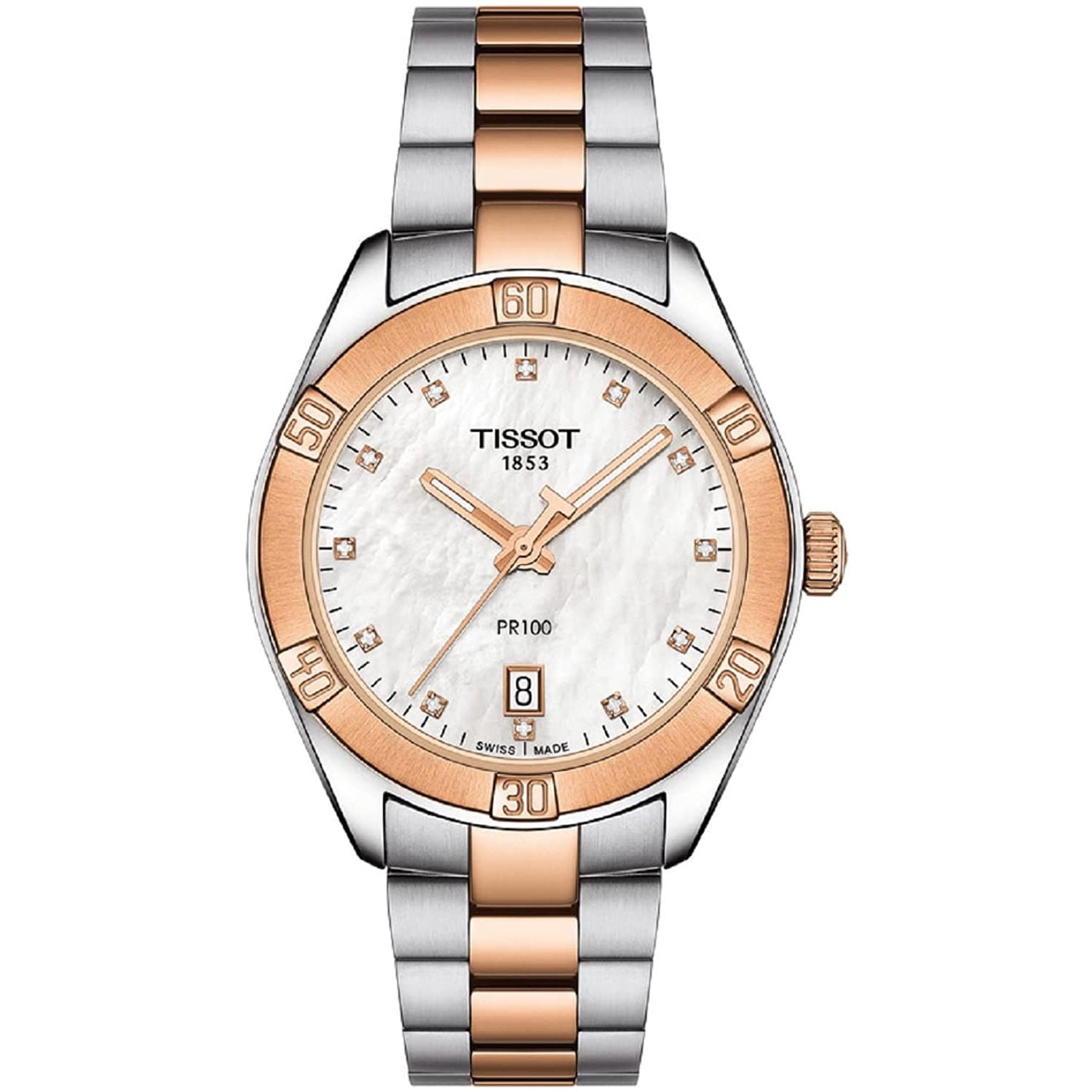 NWT Tissot T-Classic PR100 Quartz Diamond Mother of Pearl Dial Ladies Watch Tissot PR100 Sport Chic Pink Mother of Pearl Dial Ladies  main image 2