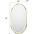 thumbnail image 6 of 24 x 36 Inch Oval Backlit LED Bathroom Mirror with Anti-Fog, 3 Colors Light, Dimmable, Wall Mounted Lighted Bathroom Vanity Mirror, Backlit + Front Lit Smart Makeup Mirror with Touch Switch, 6 of 10
