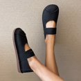 thumbnail image 2 of eczipvz Chaussures de Marche pour Femmes Chaussures Décontractées Rondes en Dentelle Chaussures Plates Mode en Flocage Chaussures Décontractées pour Femmes Compensées, Noir, 2 of 5