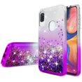 thumbnail image 2 of Cute Liquid Glitter Case for Alcatel 3V 2019 w[Temper Glass Screen Protector] Cover Shock Proof Girls Women Phone Case - Purple/Clear, 2 of 5