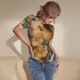 thumbnail image 3 of Balery Antique Map Adventure Scene Body de cuello redondo de manga corta para mujer Tops de manga corta Tops básicos-Small, 3 of 7