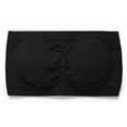 thumbnail image 2 of ToBeInStyle Women's Pack of 3 or 6 Seamless Classic Ruched Tube Top Bras w/ Removable Pads - 3 Pack: Black - One Size Plus, 2 of 4