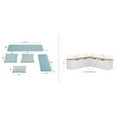 thumbnail image 3 of Linon Romero Backless Corner Nook Bench with Storage, 5-Piece Cushion Set, Natural/White/Seafoam, 3 of 13