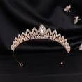 thumbnail image 4 of Zhuge Tiara de boda para novia, diadema de princesa, corona nupcial, joyería para el cabello con diamantes de imitación de cristal, decoración para novia, cumpleaños, graduación, boda (blanco), 4 of 4