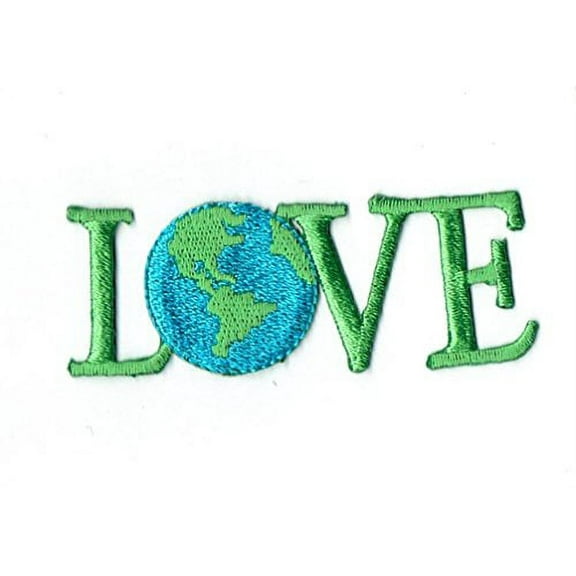 Planet Earth LOVE World Iron on Embroidered Patch